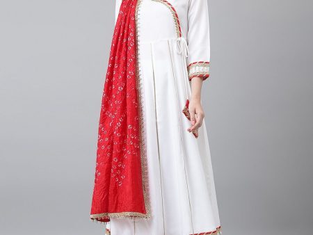 Khushal K Women Angrakha Kurta with Trousers & Dupatta Discount