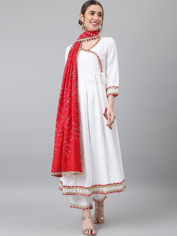 Khushal K Women Angrakha Kurta with Trousers & Dupatta Discount