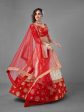 Myra Red Heavy Embroidered Art Silk & Jaquard Bridal Lehenga Discount