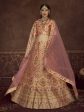 Myra Peach Pink Art Silk Embroidered Designer Lehenga Online now