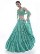 Myra Sea Green Jaquard Embroidered Designer Lehenga Discount