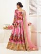 Myra Pink Floral Print Embroidered Designer Lehenga For Cheap