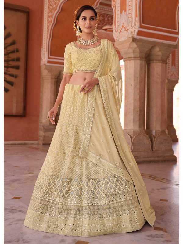 Myra Off White Embroidered Designer Lehenga Choli Fashion