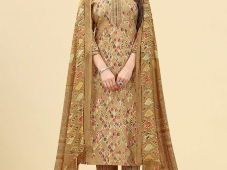 Kalini Ethnic Motif Printed Notched Neck Gotta Patti Kurta With Trousers & Dupatta Online Hot Sale