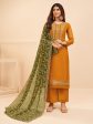 Myra Mustard Yellow Georgette Embroidered Palazzo Suit Discount