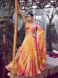 Myra Orange Silk Digital Printed Designer Lehenga For Discount