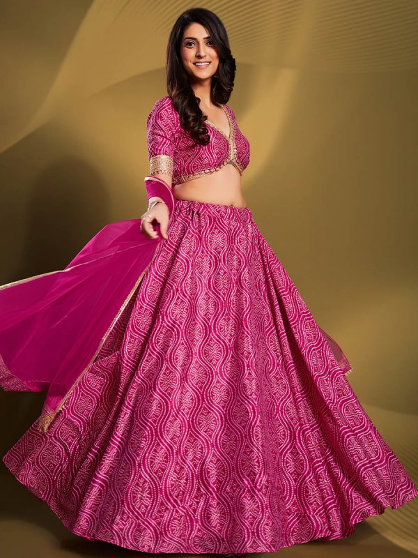 Myra Pink Crepe Embroidered Designer Lehenga Sale