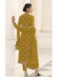 Myra Mustard Yellow Jacket style Heavy Embroidered Suit Online Hot Sale