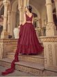 Myra Maroon Chinon & Art SIlk Embroidered Designer Lehenga Choli Online Sale