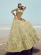 Myra Pista Green Georgette Embroidered Designer Lehenga Choli Online Sale