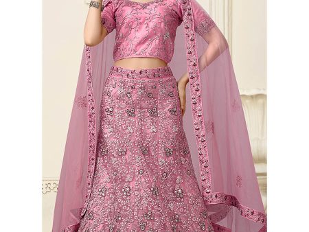 Myra Lilac Net Heavy Embroidered Lehenga Choli For Discount