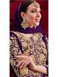 Myra Purple Georgette Embroidered Anarkali Pant Style Suit Online Sale