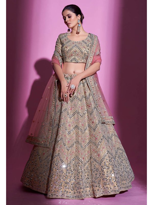 Myra Tan Gota Silk Embroidered Designer Lehenga Choli Online