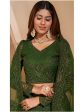 Myra Mehendi Green Heavy Embroidered Designer Lehenga Discount