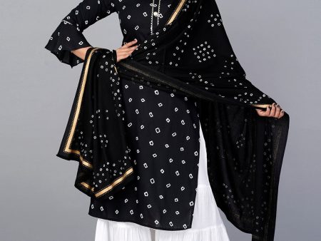 Kalini Bandhani Printed Kurta with Sharara & Dupatta Sale