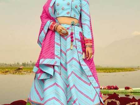 Myra Multicolour Silk Muslan Printed Traditional Lehenga Choli Cheap