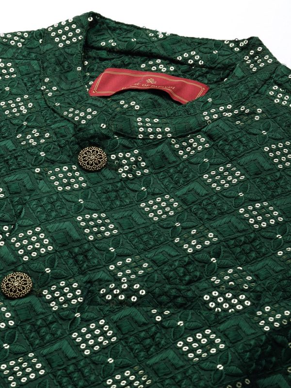 House of Pataudi Men Sequinned Rozana Kurta with Pyjamas Fashion