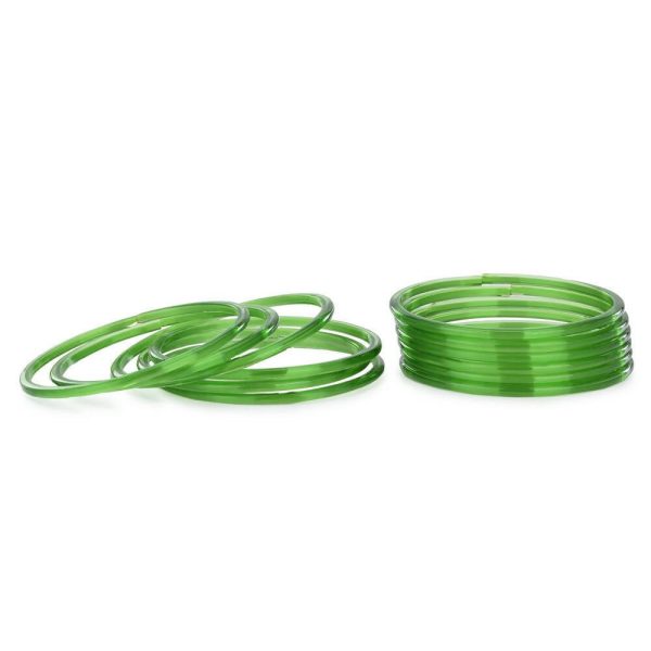 Afast Shining Green Glass Wedding, Party, Daily Use Bangle Set, Set Of 12 Online Hot Sale