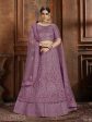 Myra Purple Soft Net Heavy Embroidered Lehenga Discount