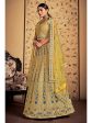 Myra Mustard Soft Net Heavy Embroidered Designer Lehenga Discount