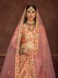 Myra Peach Pink Art Silk Embroidered Designer Lehenga Online now