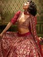 Myra Maroon Embroidered Net Lehenga Online Hot Sale