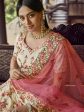 Myra Off White Heavy Embroidered Georgette bridal Lehenga Online Sale