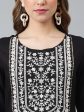 Khushal K Women Black & White Floral Yoke Design Kurta Online now