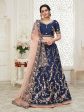 Myra Navy Blue Mulberry Embroidered Lehenga Supply