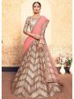 Myra Tortilla Brown Satin Embroidered Lehenga For Sale