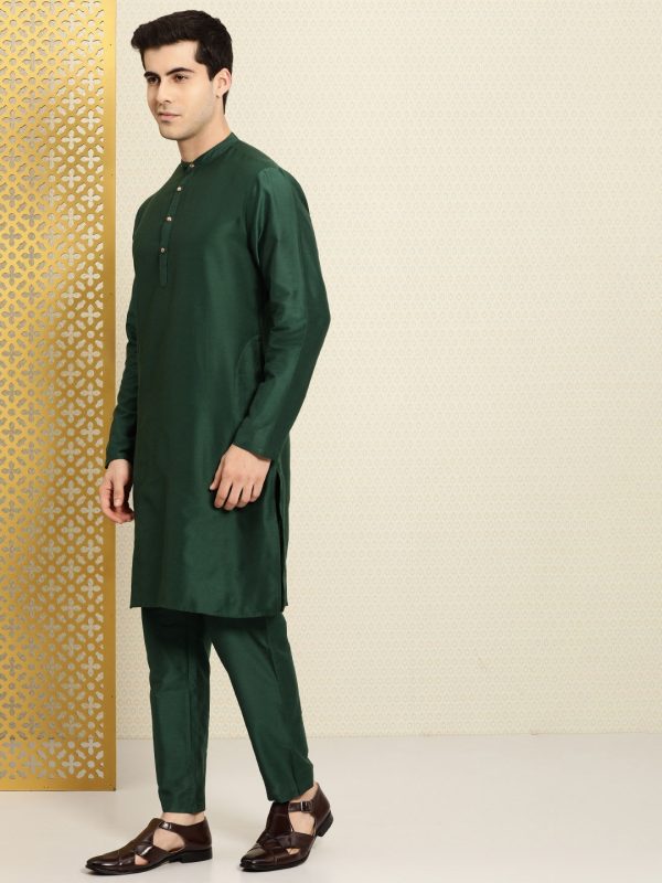 House of Pataudi Men Sequinned Rozana Kurta with Pyjamas Fashion