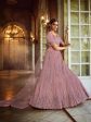 Myra Pink Soft Net Heavy Embroidered Lehenga on Sale