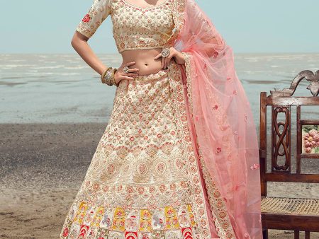 Myra White Georgette Embroidered Designer Lehenga Choli on Sale