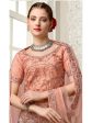 Myra Peach Net Heavy Embroidered Lehenga Choli Online now