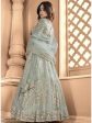 Myra Sea Blue Butterfly Net Embroidered Anarkali Suit on Sale