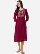 HERE&NOW Women Magenta & Golden Floral Embroidered Kurta Fashion