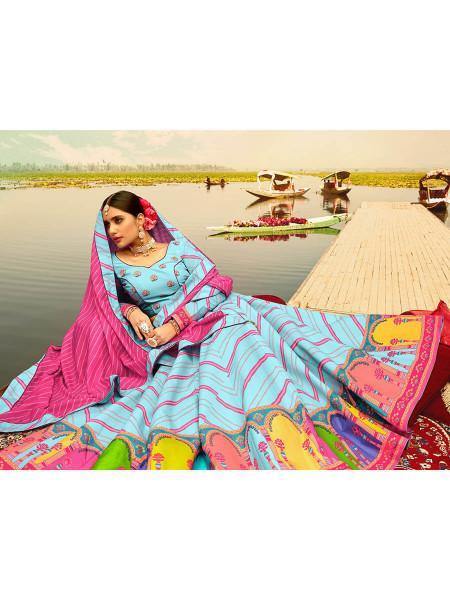 Myra Multicolour Silk Muslan Printed Traditional Lehenga Choli Cheap