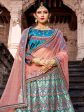 Myra Skyblue Satin Embroidered Lehenga Fashion