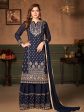 Myra Navy Blue Faux Georgette Embroidered Sharara Suit Sale