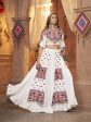 Myra White Koti Style Viscose Rayon Embroidered Designer Navratri Special Lehenga Discount