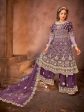 Myra Purple Heavy Embroidered Gharara Suit For Cheap