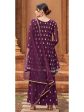 Myra Purple heavy Georgette Koti Style Embroidered Sharara Suit For Cheap