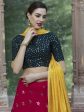 Myra Rani & Dark Green Georgette Embroidered Designer Lehenga Hot on Sale