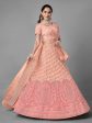 Myra Peach Heavy Embroidered Soft Net Bridal Beautiful Lehenga For Cheap