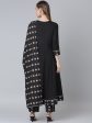 Khushal K Women Black Floral Yoke Design Kurta with Palazzos Online now