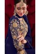 Myra Navy Blue Georgette Embroidered Anarkali Pant Style Suit Hot on Sale