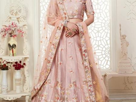 Myra Peach Mulberry Embroidered Lehenga Supply