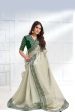 Green Net Organza Georgette Cord & Sequence Embroidered Saree - Mohmanthan Majestica Discount