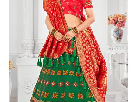 Myra Multicolour Jaquard Silk Designer Lehenga For Women Supply