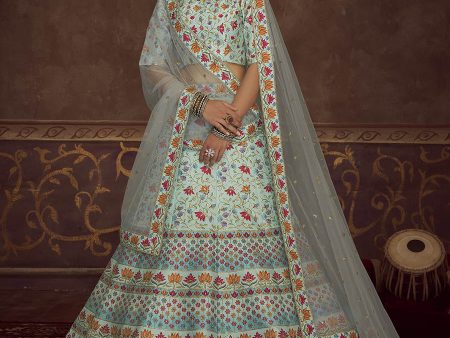 Myra Sky Art Silk Embroidered Designer Lehenga Sale